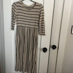 Stripped Midi Dress